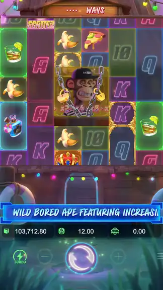 Wild Ape #3258 session checkpoint spin 856 - balance 103,712.80 credits